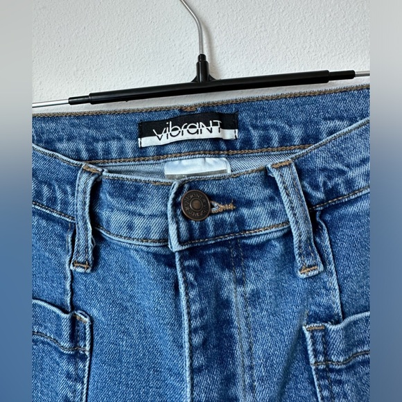 Vibrant M.i.U Blue Square Pocket Wide Leg Jeans - Picture 4 of 7